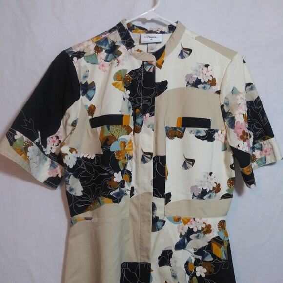 3.1 Phillip Lim for Target Floral Print Patchwork Zip Front Shirt Dress Size S - Picture 3 of 9